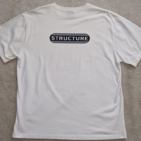 Men's Structure white t-shirt vintage 90s - Picture 4 of 6